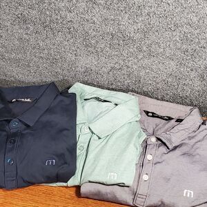 LOT OF 3 Travis Mathew XL Mens Golf Polo Short Sleeve Shirts Pima Cotton Casual